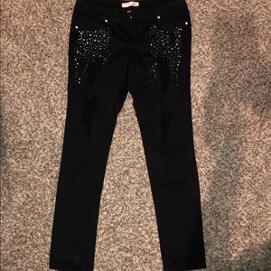 Black rhinestone jeans